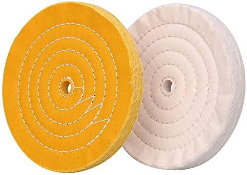 Treated yellow muslin buff wheel for gold silver jewelry pre-polishing mirror finish
